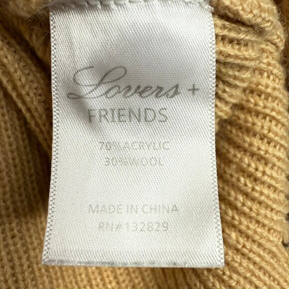 Lovers & Friends Prospect Long Sleeve Sweater Wool Blend Frye Ends Dark Camel M - Picture 8 of 8